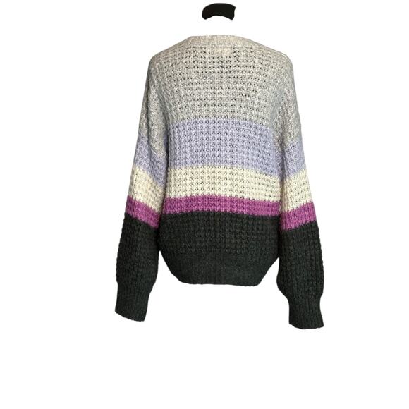 Universal Thread Purple Lilac Grey Striped Waffle Knit Sweater Size XS - Picture 9 of 11